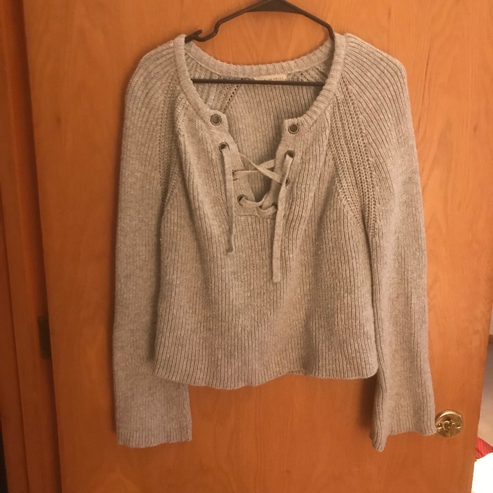 Lace up sweater